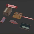 Traditional Chinese Cultural Items Including Books Go Board Fan And Bamboo Slips