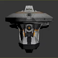 Futuristic Silver Spacecraft With Orange Accents And Aerodynamic Sci Fi Design