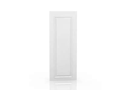 Modern White Front Door With Simple Panel Design And Clean Lines 3d model