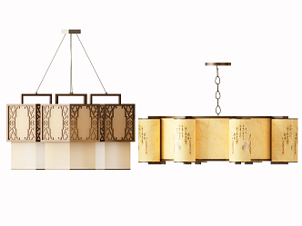 New Chinese Chandelier 3d model