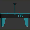Modern Blue Air Hockey Table With Electronic Scoreboard And Sturdy Legs