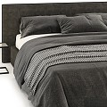 Other Bed Double Bed Grey Blanket small size 3d model