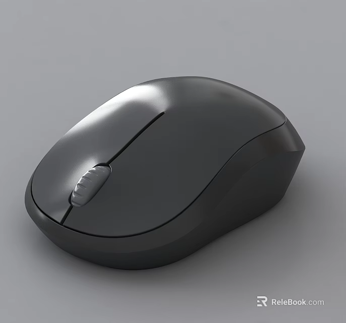 Black Wireless Computer Mouse With Sleek Ergonomic Design And Optical Sensor 3d model 
