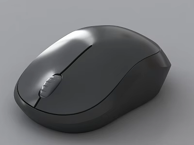 Black Wireless Computer Mouse With Sleek Ergonomic Design And Optical Sensor 3d model