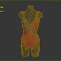 Elegant Red Sleeveless Leotard With Sequined Embellishment On Black Mannequin