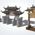 Traditional Chinese Pailou Architectural Structures With Various Styles And Classic Roof Designs