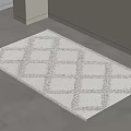 Light Colored Square Rug With Woven Geometric Diamond Pattern For Living Room Decor 3d model