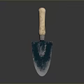 Durable Metal Trowel With Wooden Handle And Blue Rustic Blade For Hardware Tools