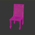 Egyptian Style Single Chair Featuring Striped Decorative Backrest And Animal Claw Legs With Orange Feet