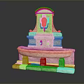 Scenic View Of Classical Stone Fountain With Intricate Carvings And Tiered Base Structure