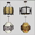 Chinese Style Chandeliers Featuring Traditional Patterns And Colorful Shades