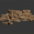 Natural Rocky Cave Scene With Stone Piles Gravel Sandy Ground And Rock Formations