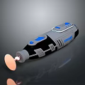 Dremel Rotary Tool Featuring Blue Button Silver Black Design And Circular Grinding Tip