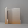 Modern Interior Glass Room Divider With Gradient Color And Metal Frame Design