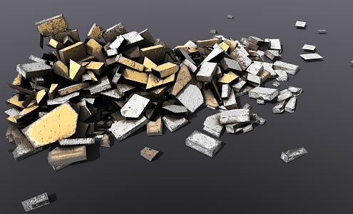 Old living things, old broken bricks 3d model