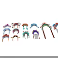 Peking Opera Mask Themed Colorful Decorative Hanging Ornaments With Traditional Patterns