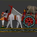 Handcrafted Traditional Ox Cart Model With Decorated Oxen And Human Figures