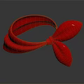 Red Bowknot Ring Shape Decorative Ornament Set With Modern Sleek Glossy Finish