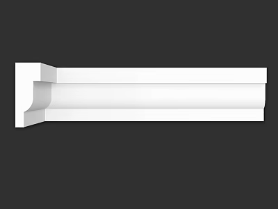 White Decorative Molding Component For Interior Architectural Design With Clean Lines 3d model