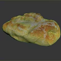 Golden Glazed Sweet Bread With Soft Twisted Texture And Shiny Surface 3d model