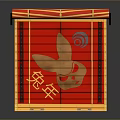 Decorative Red Bamboo Ornament With Rabbit Pattern For Chinese Year of the Rabbit