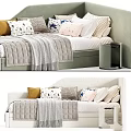 Stylish Kids Bed With Soft Pillows Cozy Blanket And Multiple Color Options