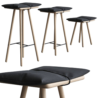 Nordic Bar Stool and Chair 3d model