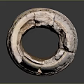 Ancient Clay Sculpture Carving With Broken Vessel And Intricate Circular Patterns