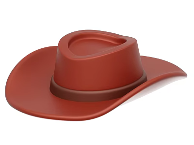 Red Cowboy Hat Featuring Brown Band Classic Western Style Design 3d model