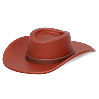 Red Cowboy Hat Featuring Brown Band Classic Western Style Design 3d model