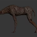Fierce Monster Game Movie Character With Rough Skin Sharp Teeth Long Limbs And Standing Pose