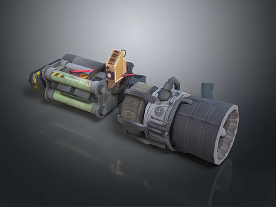 Modern Electronic Device with Detailed Mechanical Components Cylindrical Body and Multi Colored Design 3d model