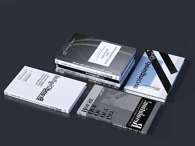 Business Success Strategy Books And Financial Magazines Stacked With Modern Cover Design 3d model
