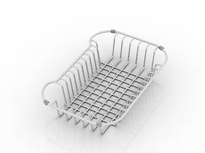Durable Metal Kitchen Dish Rack with Grid Design for Drying Dishes 3d model