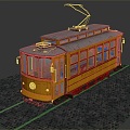 Modern tram streetcar tram system city tram 3d model