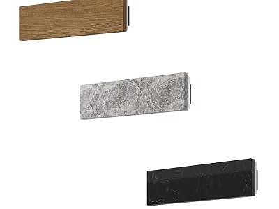 Modern Wooden Marble And Black Wall Lamps With Sleek Design For Interior Decoration 3d model