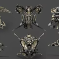 Sci Fi Mechanical Designs With Intricate Metallic Details And Futuristic Structures 3d model