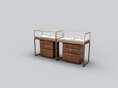 New Chinese-style Solid Wood Counter 3d model