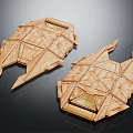 Two Intricate Wooden Mechanical Models With Geometric Patterns And Crafted Design