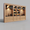 Wooden Bookcase with Multiple Shelves Books Decorative Items and Built-in Lighting for Home Library