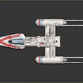 Futuristic Sci Fi Spaceship Model With Sleek Design And Silver Red Details