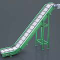 Industrial Conveyor Equipment Green Inclined Belt With Steel Frame Structure