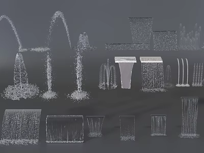 Various 3D Fountain Models Featuring Water Jets And Decorative Structures 3d model