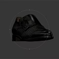 Black Leather Dress Shoes With Woven Detail And Double Buckle Straps