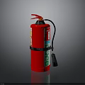 Red Portable Fire Extinguisher Safety Device With Pressure Gauge And Handle
