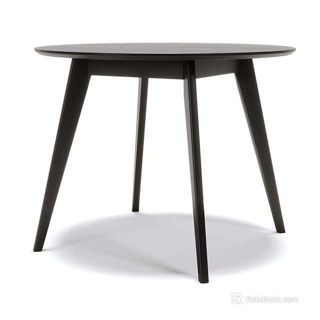 Stylish Modern Black Circular Side Table With Three Slim Legs For Home Decor 3d model 