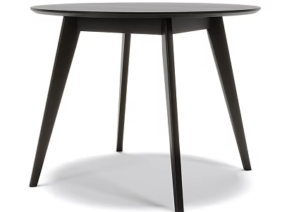 Stylish Modern Black Circular Side Table With Three Slim Legs For Home Decor 3d model
