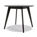 Stylish Modern Black Circular Side Table With Three Slim Legs For Home Decor