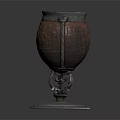 Vintage Copper Decorative Vessel Featuring Intricate Carvings And Ornate Base