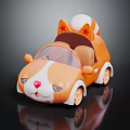 Kids Cartoon Dog Shaped Toy Car With Orange White Body And Star Roof